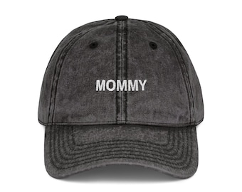 Mommy embroidered Vintage Cap | distressed baseball hat