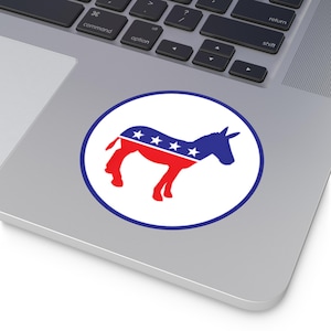 Adesivi rotondi in vinile del Partito Democratico Politico, Adesivi per campagne politiche, Adesivi per laptop, Adesivi per paraurti, Merchandising politico,