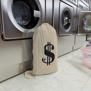 Dollar Sign Laundry Bag, Money Laundry Bag, Western Cowboy Cash Laundry Bag, Savings Bag, Laundry Hamper, Clothing Organizer