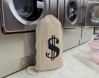 Dollar Sign Laundry Bag, Money Laundry Bag, Western Cowboy Cash Laundry Bag, Savings Bag, Laundry Hamper, Clothing Organizer