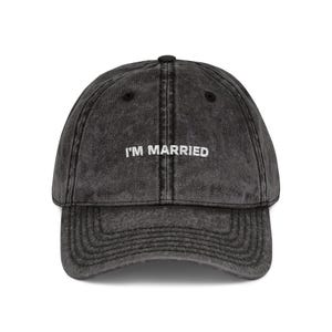 "Vintage ""I'M MARRIED"" Bestickte Kappe für Ehepaare, Hochzeitsgeschenk, Baseballmütze, Verlobungsfeier, Paar-Accessoires, Spaß-Braut."