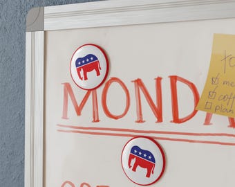 共和党の象のボタンマグネット：愛国的なホームデコレーション