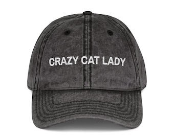 Crazy Cat Lady Vintage Cap | Embroidered Dad Hat