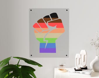 Bold Pride Acrylic Wall Art Panel, LGBTQ+ Decor, Home Office Art, Modern Wall Decor, Colorful Wall Art for Celebrations