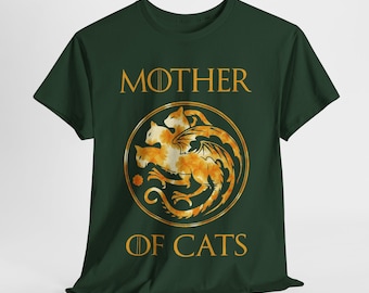 Camiseta "Madre de Gatos": Camiseta unisex de algodón grueso, regalo para amantes de los gatos