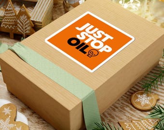 Just Stop Oil Activist Kiss-Cut Stickers: Eco-Friendly Laptop Decor & Political Statement
