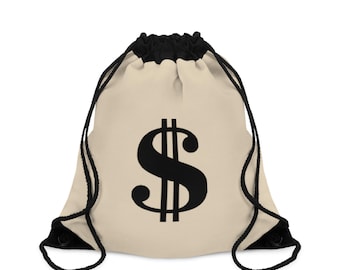 Western Dollar Symbol Drawstring Bag