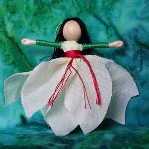 Dancing Poinsettia Flower Fairy - Christmas Fairy, Waldorf Flower Fairy Doll