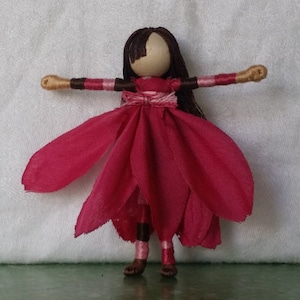 Hot Pink Fairy Doll, Garden fairy, Flower fairy doll, small fairy doll