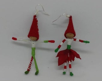 Christmas fairy, Christmas elf earrings - custom - pick your dolls