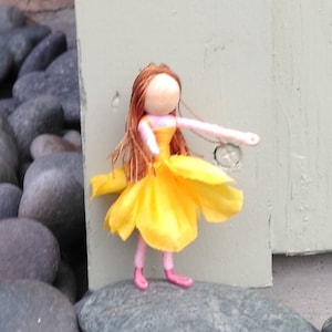 Yellow and Pink Fairy Doll - Fairy Doll, Garden fairy, Flower fairy doll, small fairy doll