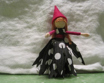 Halloween Fairy Doll - Witch, Polka dot and hot pink