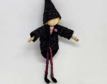 Halloween Wizard, Waldorf Flower Fairy Doll, Boy Doll