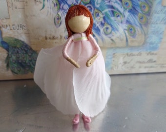 Rose Fairy Doll - Art Doll, Waldorf Flower Fairy - Valentine's Fairy - soft pink