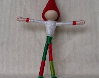 Christmas Elf - Santa's helper - Waldorf doll, bendy doll, art, worry doll, art doll