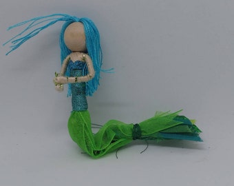 Novo! Boneca Sereia Bendy de Tracys Garden Fairies - Cabelo Azul
