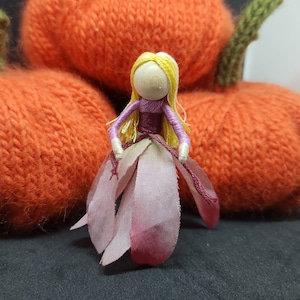 Fall Flower Fairy Doll - Seasonal doll, Waldorf, Art Doll, Worry Doll, Faery, elemental