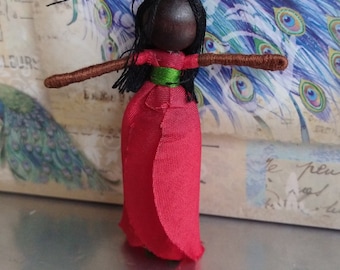 Flower Fairy Doll - Red Rose bud Art Doll, Waldorf Flower Fairy - Valentine's Fairy