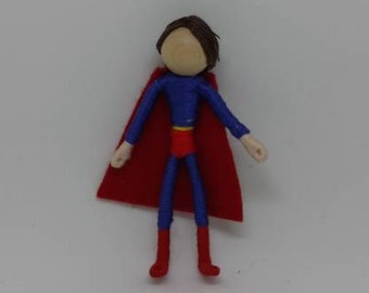 Super Hero Doll - 3" bendy doll, Fairy Doll - comic book doll
