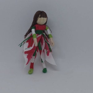Christmas Flower Fairy - Candy Cane stockings - Waldorf Flower Fairy Doll - Poinsettia Flower Fairy