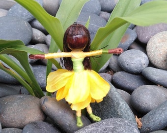 Flower Fairy Doll - Gold and yellow