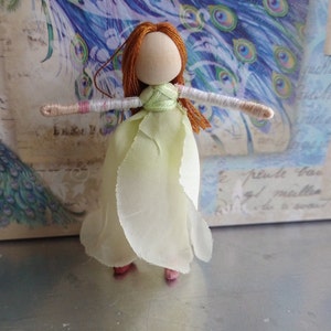White Rosebud Fairy Doll - Art Doll, Waldorf Flower Fairy - Valentine&#39;s Fairy