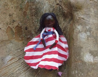 Fourth of July Doll,  Patriotic fairy doll, Flower Fairy