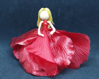 Flower Fairy Doll -  metallic red Rose Fairy Doll -  Waldorf Flower Fairy - Rose Fairy