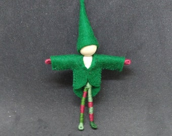 Christmas Elf - Santa's helper - Waldorf doll, bendy, art, worry doll, art doll