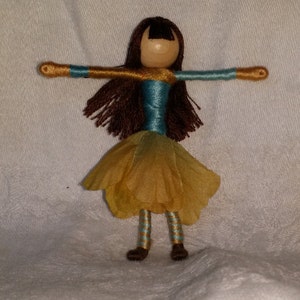 Waldorf Flower Fairy - Cream and Blue, brunette, art doll, bendy doll, worry doll, pocket pal
