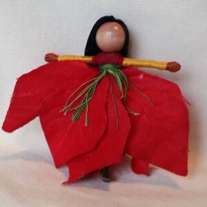 Christmas Fairy - Waldorf Flower Fairy Doll - Latin flower fairy Art,doll , worry doll, bendy doll