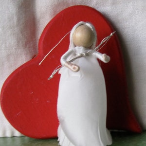 White Rosebud Fairy Doll - Valentine,  Waldorf Flower Fairy - Rose Fairy - silver shoes