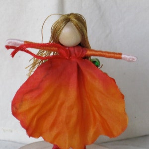 Red Rose Fairy Doll Valentine Doll, Waldorf Flower Fairy, Art Doll, Worry Doll, Faery, elemental image 5