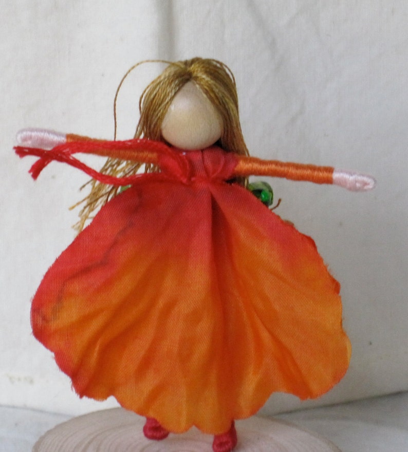 Red Rose Fairy Doll Valentine Doll, Waldorf Flower Fairy, Art Doll, Worry Doll, Faery, elemental image 5