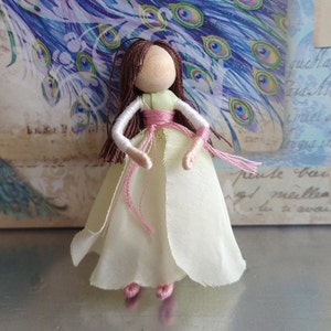 White Rose Flower Fairy Doll - Art Doll, Waldorf Flower Fairy - Valentine&#39;s Fairy