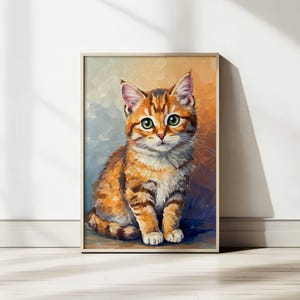 Ginger Tabby Cat Print: Whimsical Kitten Nursery Art (Digital Download