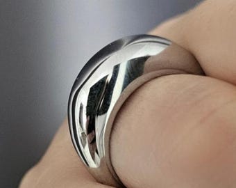 Großer Edelstahl Siegelring: Moderner minimalistischer Schmuck