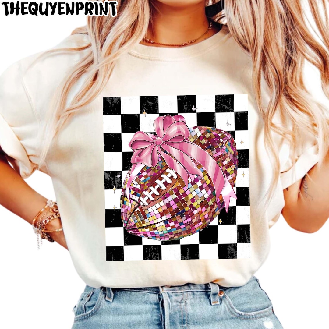 Checkered Football Png, Football Bow Png, Football Mom Png, Game Day ...
