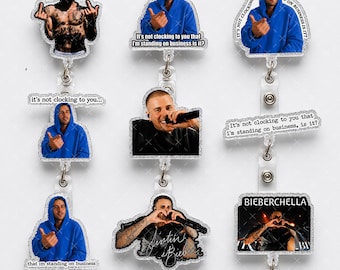 Porta credenciales retráctil para fans de Justin Bieber Live DAISIES Coachella 2026, regalo para fans del viaje musical de Bieber, regalo para fans creyentes, porta credenciales retráctil