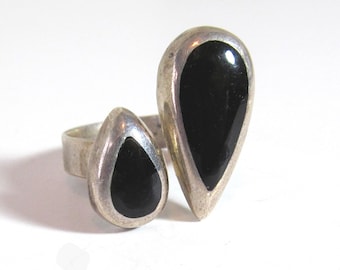 Sterling Silver Double Teardrop Ring