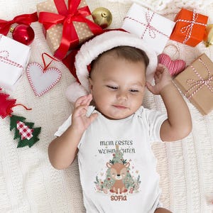 Personalized &quot;My First Christmas&quot; Baby Bodysuit - Newborn Gift