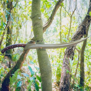26.9 Inch Hand Forged Kukri Sword Knife | Unique Guard Carbon Steel Blade Survival Hunting Knife | Good Grip Working Sword | Ready To Use