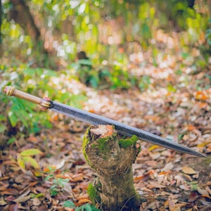 30 Inch Hand Forged Viking Sword Knife | Carbon Steel Blade Survival Hunting Knife | Unique Red Guard Hilts Brass Handle Working Sword