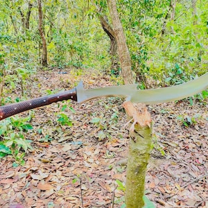 31 Inch Handmade Carbon Steel Blade Khopesh Sword Knife | Survival Kopis Hunting Sword Machete Leather Sheath | Survival Bushcraft Knives
