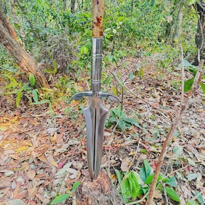 15 Inch Full Tang Survival Viking Spear | Handmade Carbon Steel Blade Sharpen Throwing Machete Sword Knife-Real Hunting Spear Leather Sheath