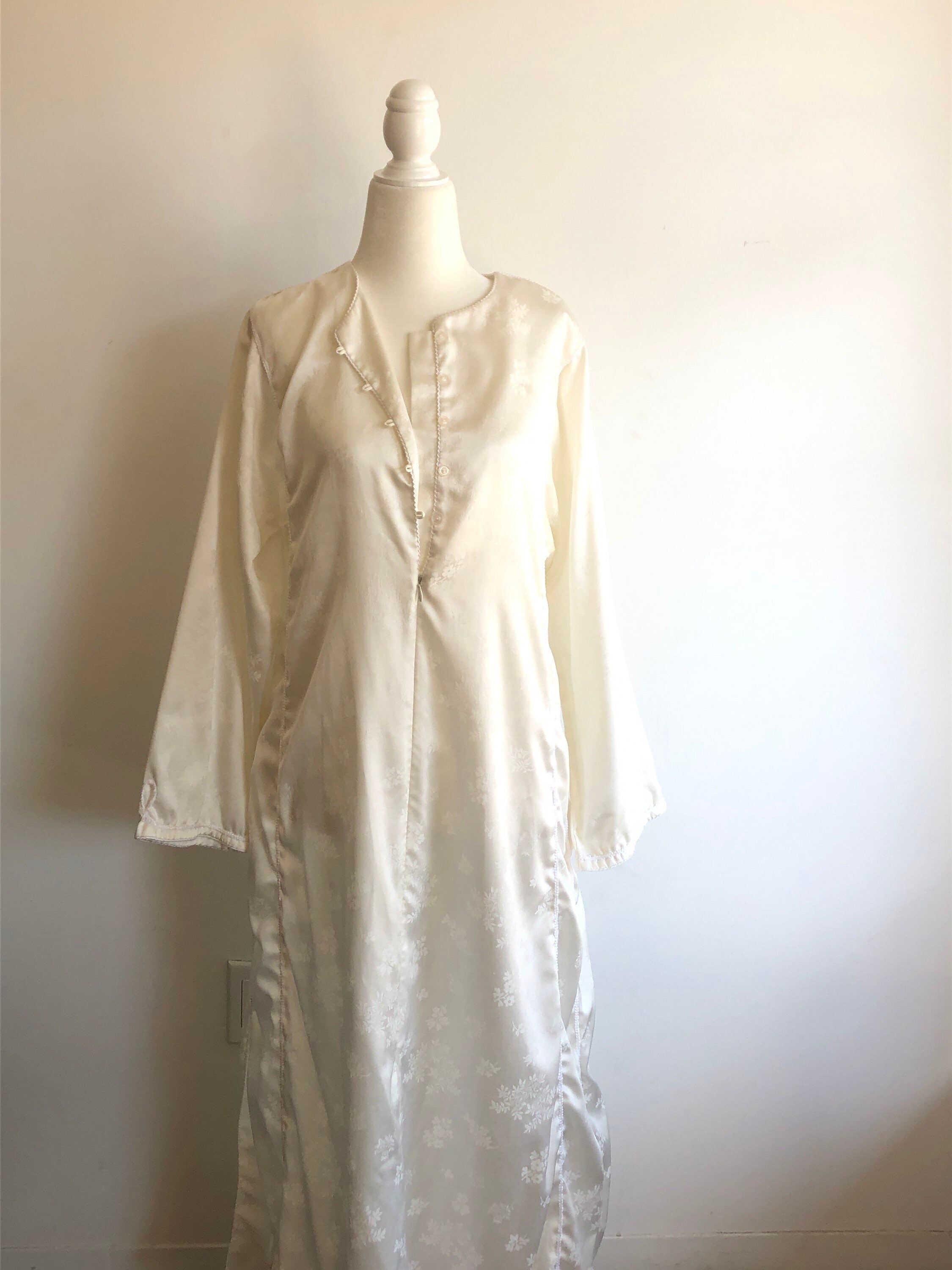 Vintage Oscar de la Renta Kaftan Loungewear Robe Dress white | Etsy