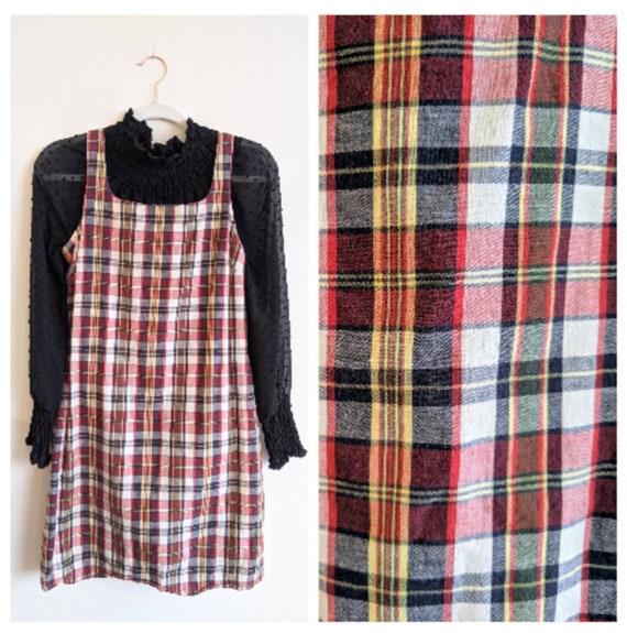 Vintage 90's GAP Schoolgirl Plaid Dress Pinafore T