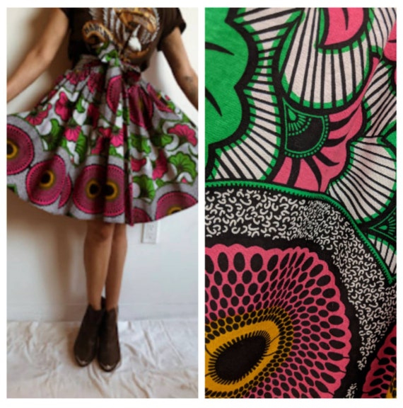 Patterned FUll skirt Folk Mexican Style Colorful D