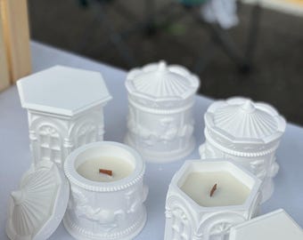 Handgemachte Karussell-Kerze: Sojawachs-Zement-Glas, dekoratives Andenken