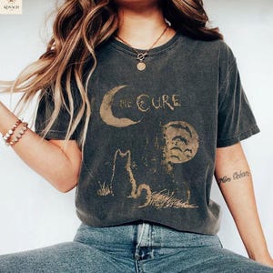 The Cure Cat Tee, 90s Alt Indie Rock, The Cure Band Shirt, Cat Lover gifts, The Cure Fan Gifts, The Cure Graphic Tee,Lovecats Shirt,Band Tee